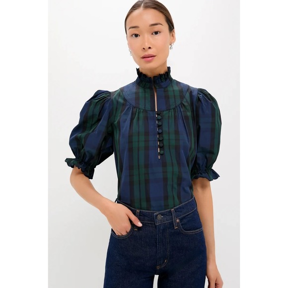 Tuckernuck Tops - Tuckernuck Pomander Place Blackwatch Selena Blouse Size Small